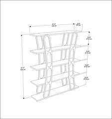 Riiul Asir, 160x180x29,6 cm, must/pruun price and information | Shelves | hansapost.ee