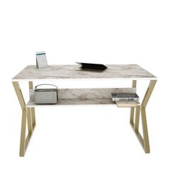 Laud Asir, 120x72,8x60 cm, valge/kuldne price and information | Computer desks, writing desks | hansapost.ee