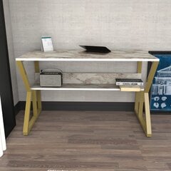 Laud Asir, 120x72,8x60 cm, valge/kuldne price and information | Computer desks, writing desks | hansapost.ee