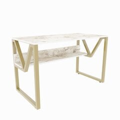 Laud Asir, 120x72,8x60 cm, valge/kuldne price and information | Computer desks, writing desks | hansapost.ee