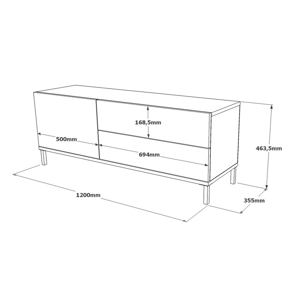 TV alus, Asir, 120 x 47 x 56 cm, hall hind ja info | Televiisori alused | hansapost.ee