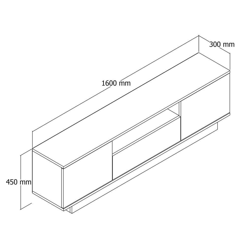 TV alus Asir, 160x45x30 cm, valge цена и информация | Televiisori alused | hansapost.ee