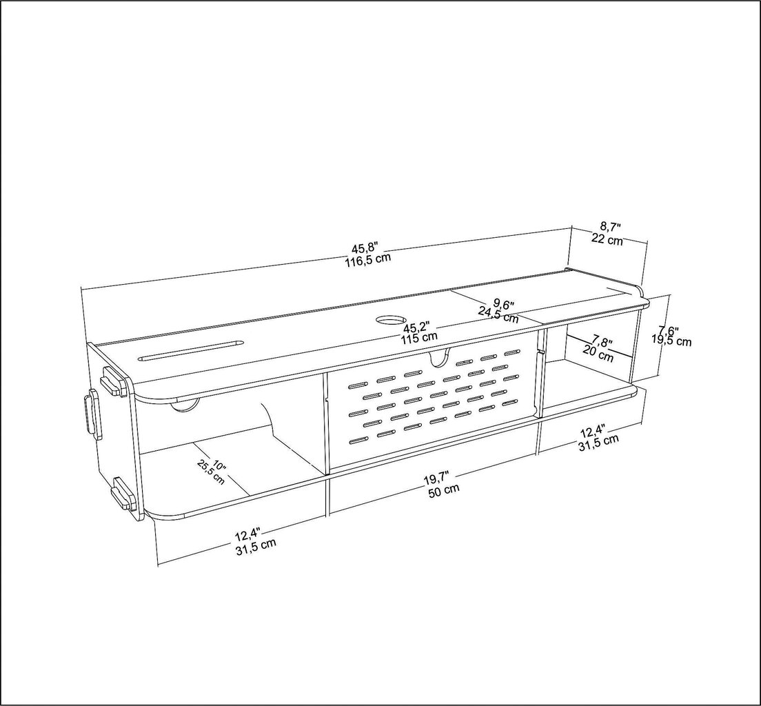 TV alus Asir, 116,5x19,5x24,5 cm, beež hind ja info | Televiisori alused | hansapost.ee