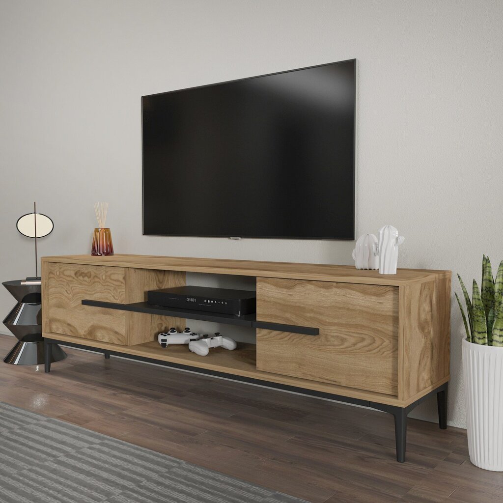 TV alus Asir, 120x43,6x29,6 cm, must/pruun hind ja info | Televiisori alused | hansapost.ee