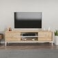 TV alus Asir, 120x43,6x29,6 cm, valge/pruun hind ja info | Televiisori alused | hansapost.ee