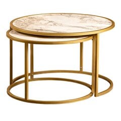 Набор из 2-х столиков Kalune Design Tambur, золотистого цвета цена и информация | Журнальные столики | hansapost.ee