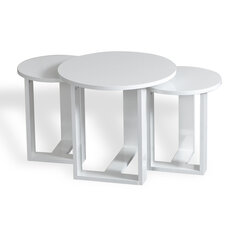 Набор из 3-х журнальных столиков Kalune Design Mira, белый цена и информация | Журнальные столики | hansapost.ee