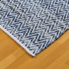 Koodi puuvilla-jutevaip James, sinine, 80 x 250 cm price and information | Carpets | hansapost.ee