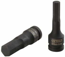 Löökotsakupadrun padrun 1/2'' HEX 10mm, pikk, KS Tools цена и информация | Ручной инструмент, 18 В 125 мм бесщеточная угловая шлифовальная машина для Makita Cordless, замена литий-ионного аккумулятора | hansapost.ee