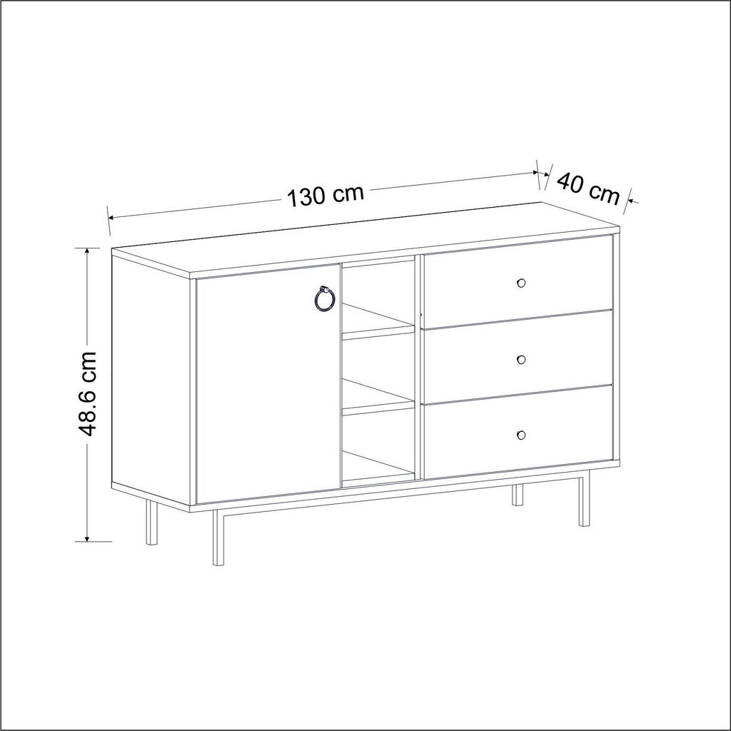 3-osaline elutoa mööblikomplekt Asir Natural, hall цена и информация | Elutoa kapid | hansapost.ee