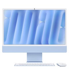 iMac 24” 4.5K Retina, Apple M4 8C CPU, 8C GPU/16GB/256GB SSD/Blue/INT MWUF3ZE/A цена и информация | Стационарные компьютеры | hansapost.ee