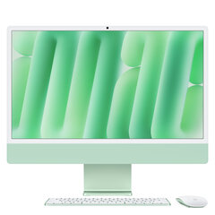 iMac 24” 4.5K Retina, Apple M4 10C CPU, 10C GPU/16GB/256GB SSD/Green/RUS MWUY3RU/A hind ja info | Lauaarvutid | hansapost.ee