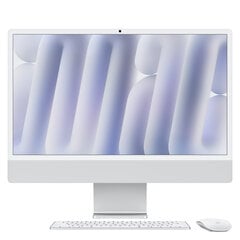 iMac 24” 4.5K Retina, Apple M4 8C CPU, 8C GPU/16GB/256GB SSD/Silver/INT MWUC3ZE/A hind ja info | Lauaarvutid | hansapost.ee