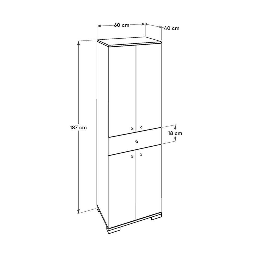 Kapp Asir Adr-441-Pp-1, valge цена и информация | Elutoa kapid | hansapost.ee