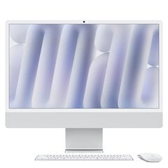 iMac 24” 4.5K Retina, Apple M4 10C CPU, 10C GPU/16GB/256GB SSD/Silver/RUS MWUU3RU/A цена и информация | Стационарные компьютеры | hansapost.ee