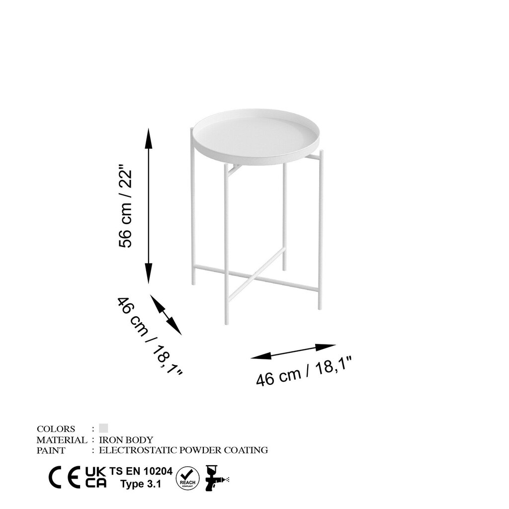 Diivanilaud Asir Shb-007-B, valge hind ja info | Diivanilauad | hansapost.ee