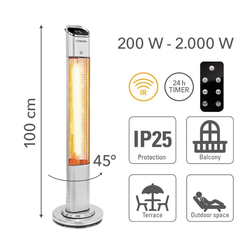 Süsinikkiust infrapuna soojuskiirgur Trotec IR 2050 E hind ja info | Küttekehad | hansapost.ee