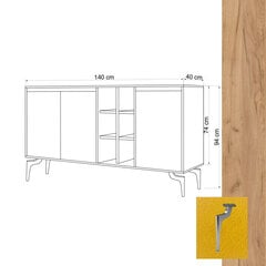 Konsoollaud Asir Kaja, kollane price and information | Console tables | hansapost.ee