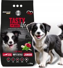 Сухой корм с говядиной Biofeed Tasty Dogs Life Junior для средних и крупных пород, 12 кг цена и информация | Сухой корм для собак | hansapost.ee