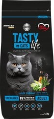 Biofeed Tasty Cats Life Sterilized сухой корм для стерилизованных кошек с лососем, 1,5 кг цена и информация | Сухой корм для кошек | hansapost.ee