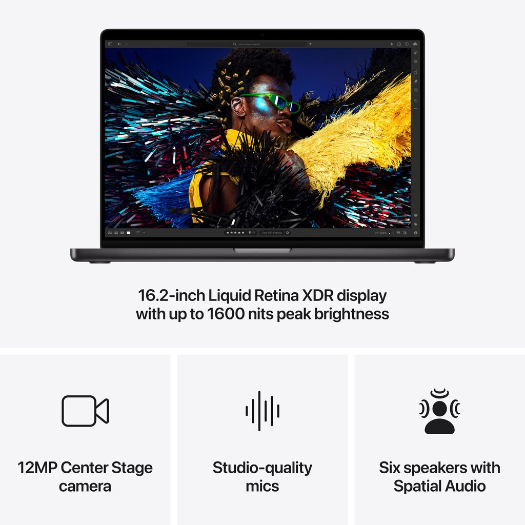 MacBook Pro 16" Apple M4 Pro 14C CPU, 20C GPU/24GB/512GB SSD/Space Black/RUS MX2X3RU/A цена и информация | Sülearvutid | hansapost.ee