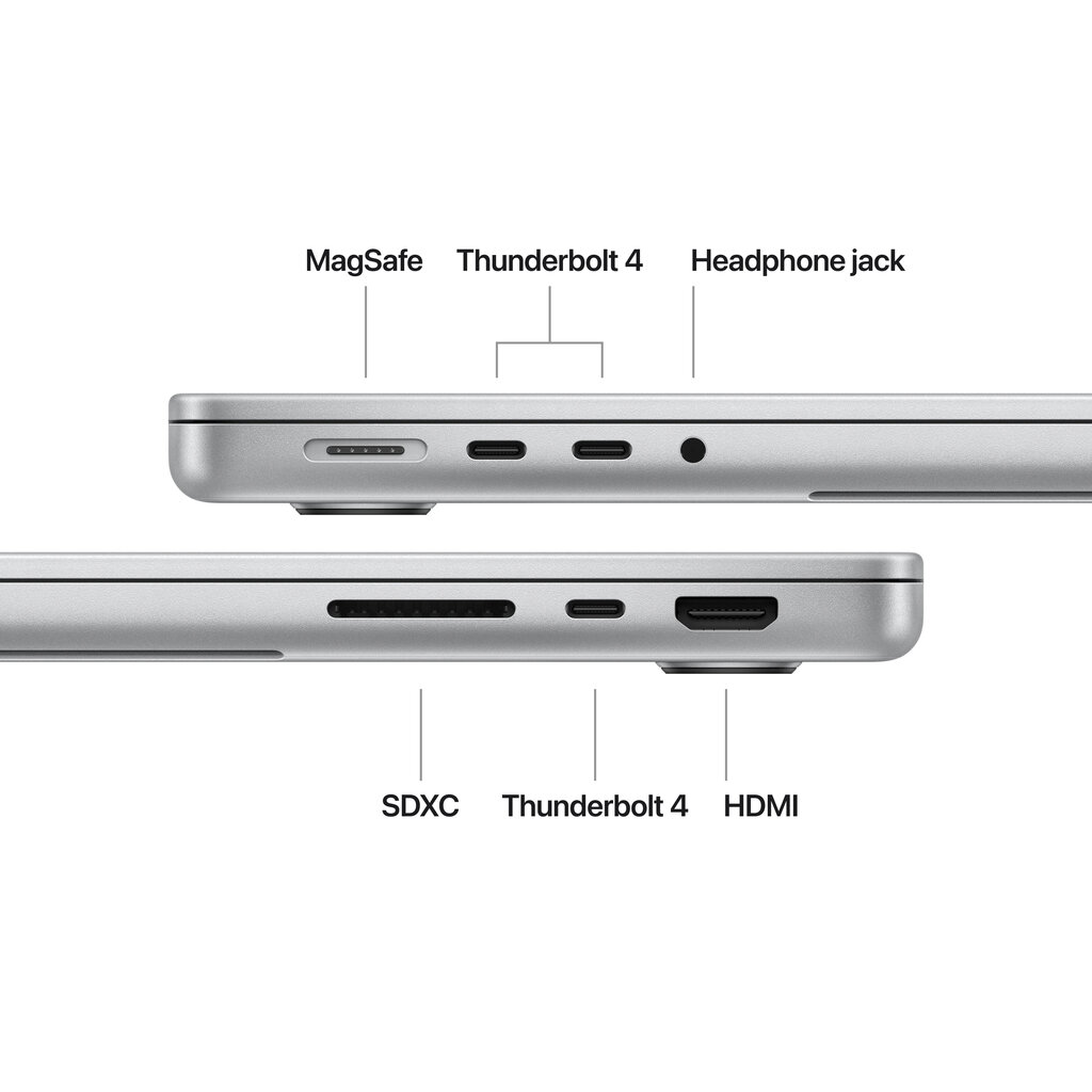 MacBook Pro 14" Apple M4 10C CPU, 10C GPU/16GB/1TB GB SSD/Silver/INT MW2X3ZE/A цена и информация | Sülearvutid | hansapost.ee