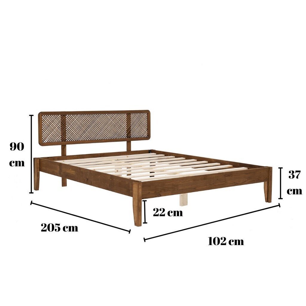 Voodi Asir Izabelya 90x200 cm, pruun цена и информация | Voodid | hansapost.ee