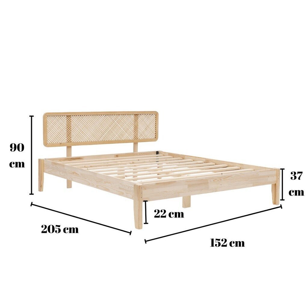 Voodi Asir Izabelya v2 140x200 cm, pruun цена и информация | Voodid | hansapost.ee