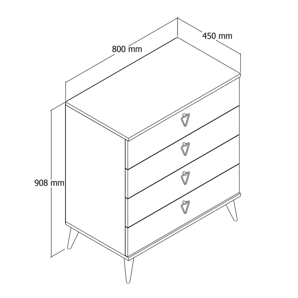 Kummut Asir Versa-Ce 3614, valge цена и информация | Kummutid | hansapost.ee