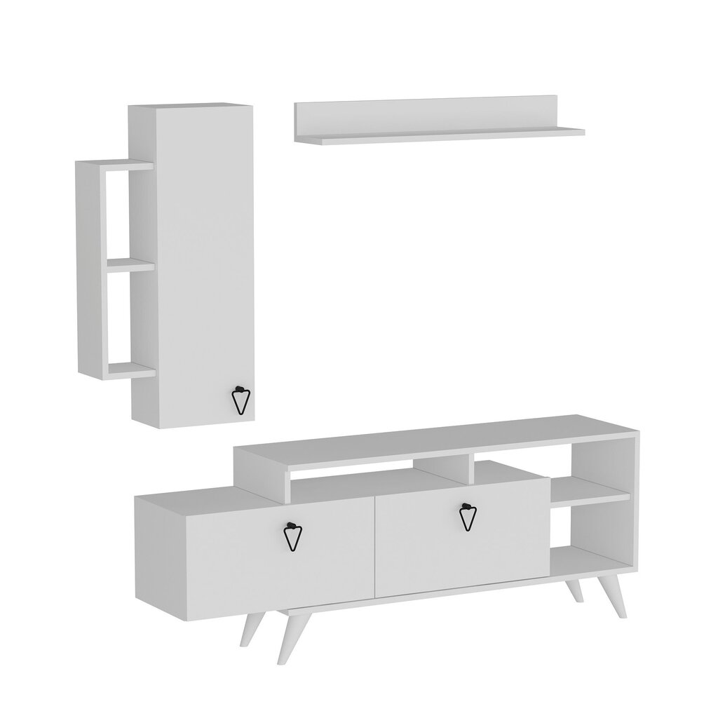 3-osaline telerialuse komplekt Asir MC607245, valge цена и информация | Televiisori alused | hansapost.ee