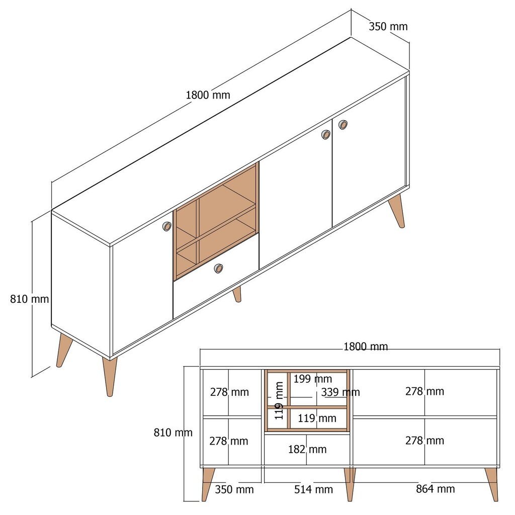 Konsoollaud Asir Napoli, hall hind ja info | Konsoollauad | hansapost.ee