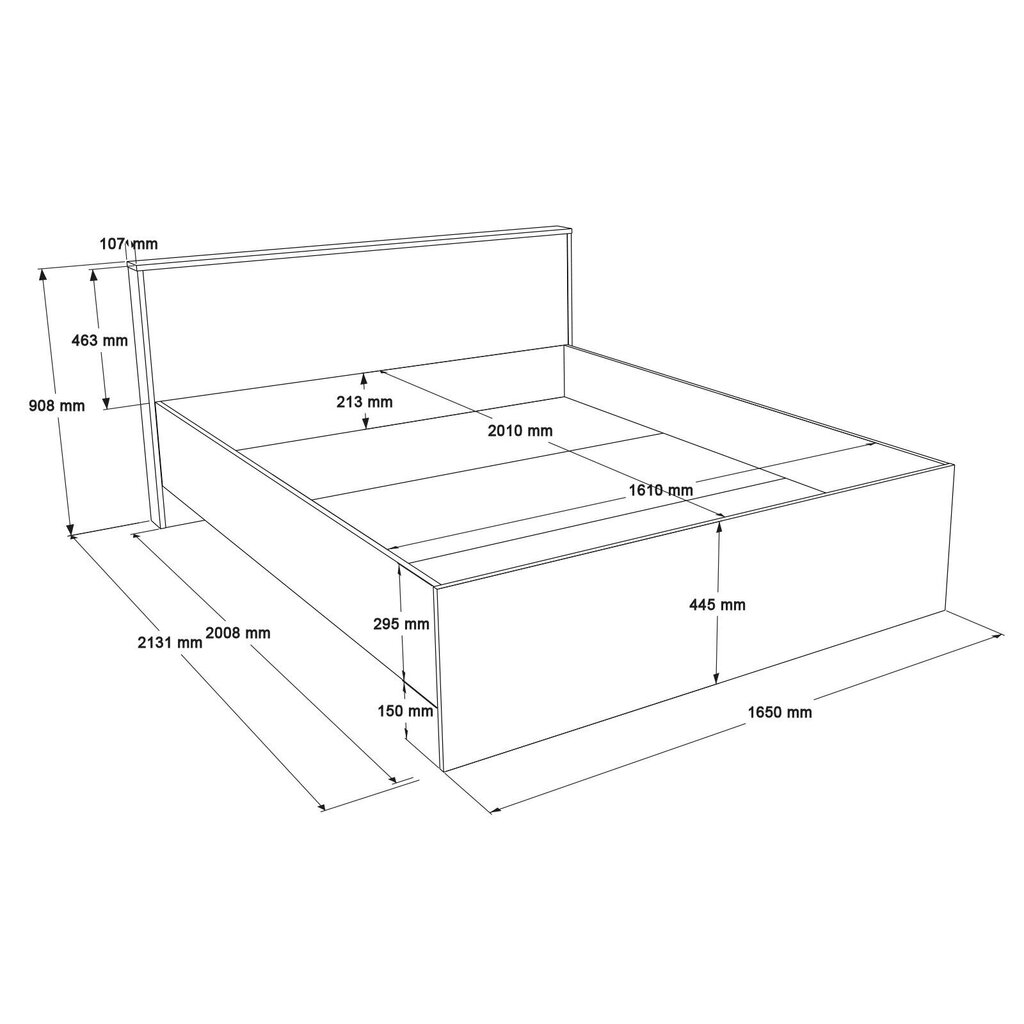 Voodi Asir Ll2-S 160x200 cm, pruun цена и информация | Voodid | hansapost.ee