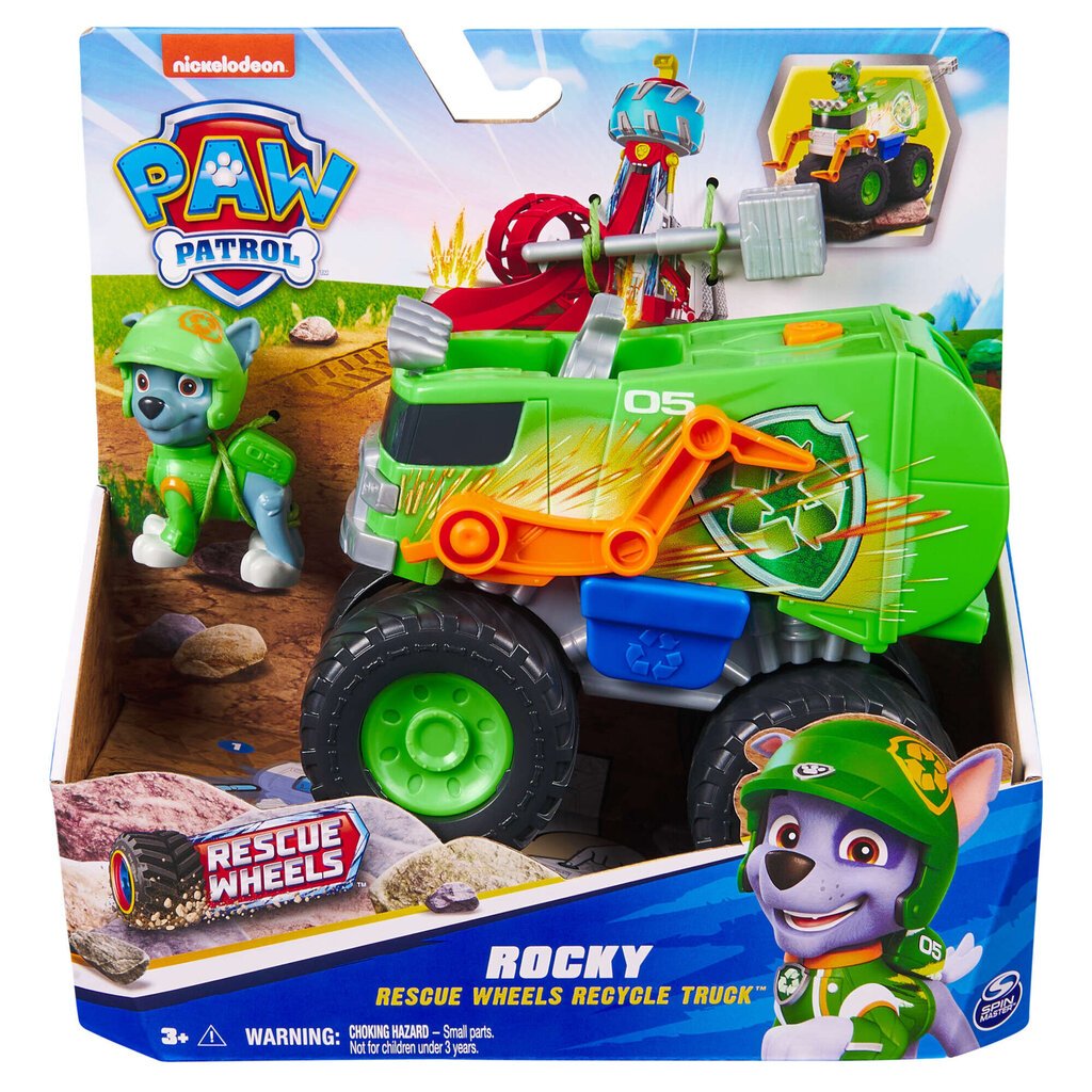 Prügiauto + Rocky figuur Paw Patrol Rescue Wheels цена и информация | Mänguasjad poistele | hansapost.ee