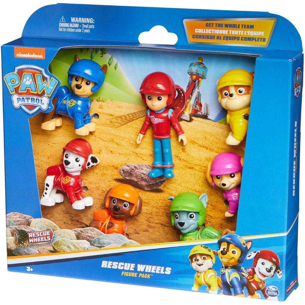 Figuurikomplekt Paw Patrol 7in1 Rescue Wheels Ryder ja kutsikad hind ja info | Mänguasjad tüdrukutele | hansapost.ee