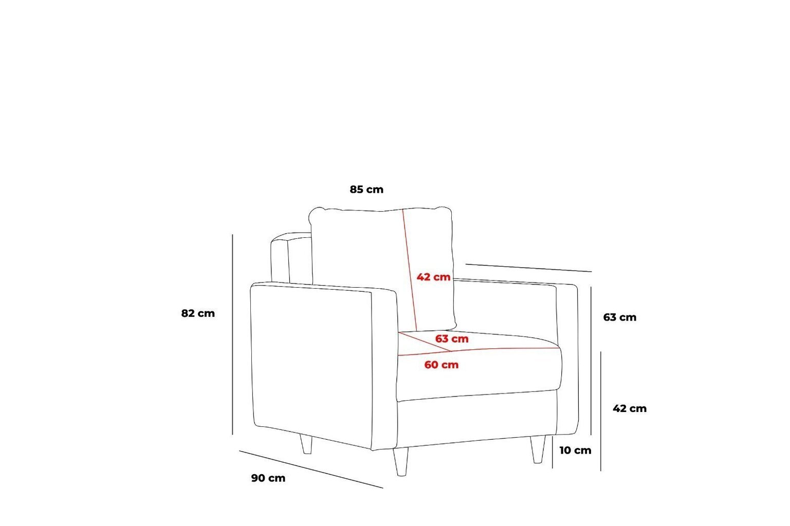 Tugitool Asir Eva, 85x90x82 cm, hall hind ja info | Tugitoolid | hansapost.ee