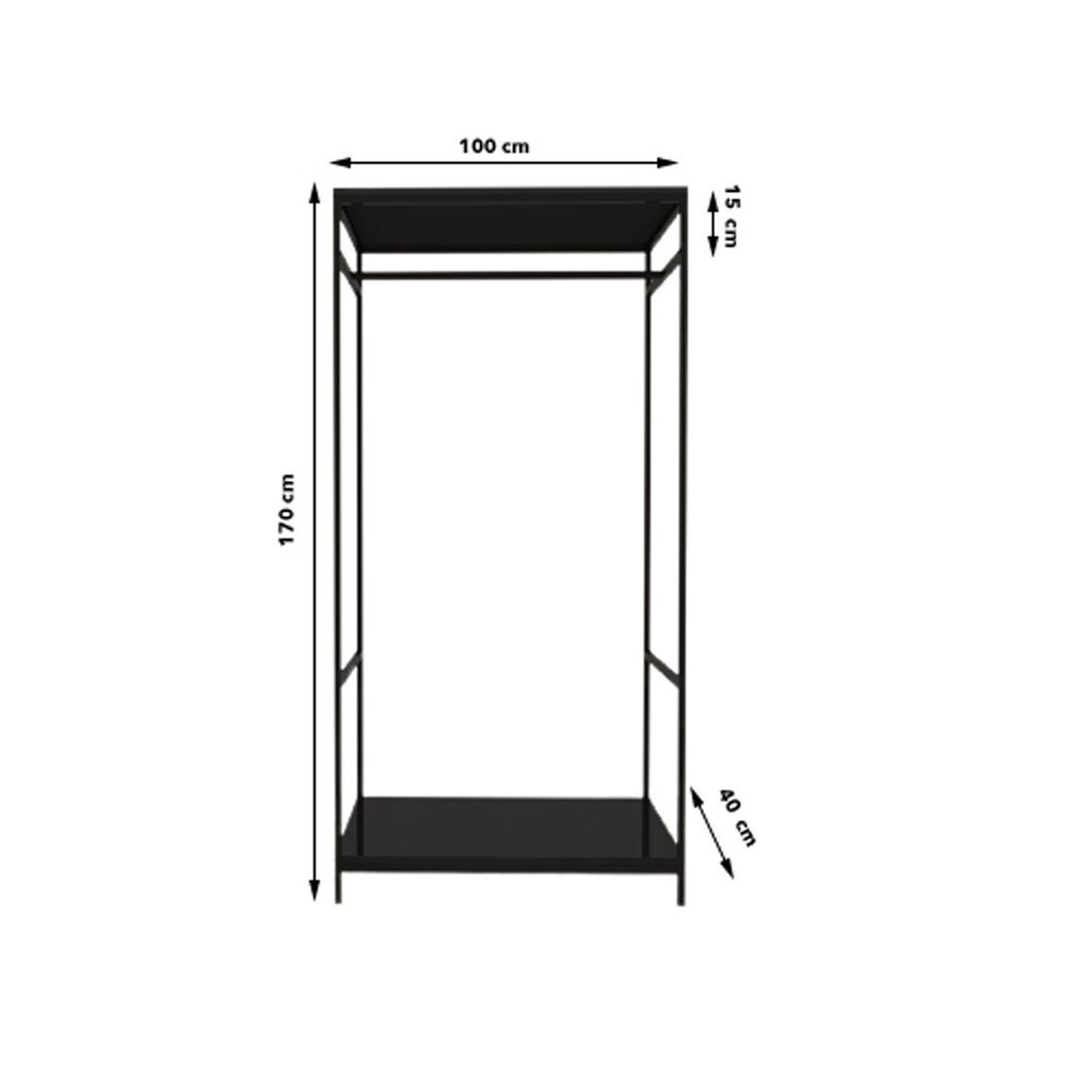 Riidekapp Asir Ansbach L658, pruun hind ja info | Kapid | hansapost.ee