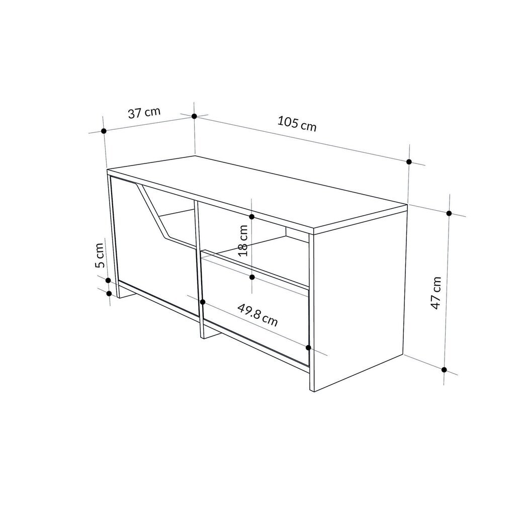 Kingakapp Asir Nexus Shoe Cabinet, pruun/valge hind ja info | Jalatsikapid, jalatsiriiulid | hansapost.ee