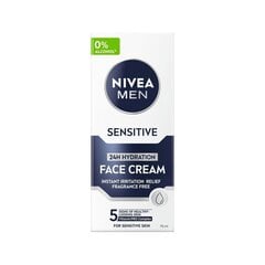 Nivea drėkinamasis kremas vyrams "Sensitive" (veido kremas) 75 ml цена и информация | Кремы для лица | hansapost.ee