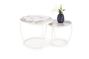 2 kohvilaudade komplekt Halmar Ines, valge price and information | Coffee tables | hansapost.ee