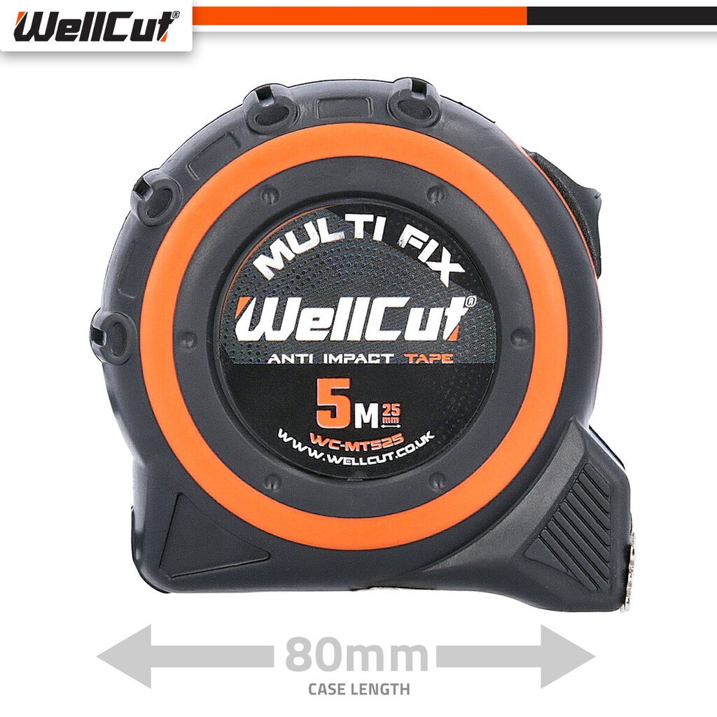 Mõõdulint Magnetic WellCut WC-MT525 цена и информация | Käsitööriistad | hansapost.ee