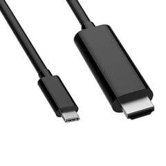 iLike HD9 USB-C (Type-C) Подсоединение к HDMI 4K 60Гц Мультимедийный Аудио и Видео 2м Кабель Адаптер Черный (ОЕМ) цена и информация | Кабели и провода | hansapost.ee