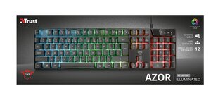 Игровая клавиатура Trust GXT 835 Azor, черная цена и информация | Клавиатуры | hansapost.ee