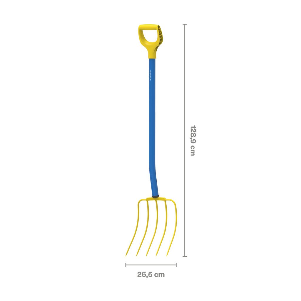 Hark Kesko By Fiskars Kahvel, 128x26 cm, sinine/kollane цена и информация | Aiatööriistad | hansapost.ee