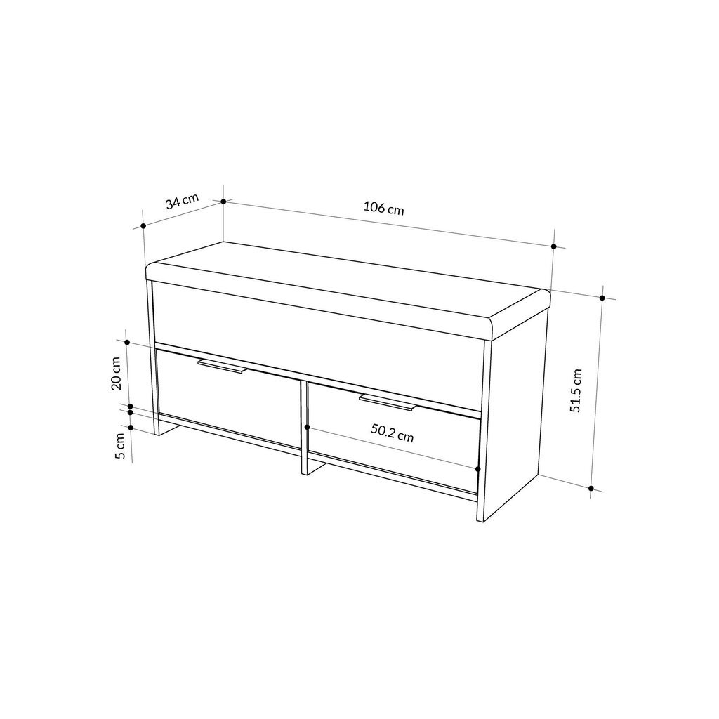 Kingakapp Asir Cove Shoe Bench, pruun цена и информация | Jalatsikapid, jalatsiriiulid | hansapost.ee