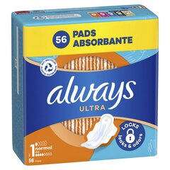 Hügieenisidemed Always Ultra Size 1 Normal, 56 tk hind ja info | Tampoonid, hügieenisidemed ja menstruaalanumad | hansapost.ee