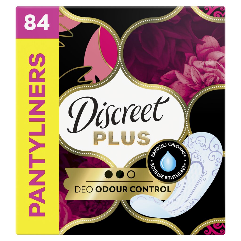 Pesukaitsmed Discreet Protective Odour Control Plus, 84 tk цена и информация | Tampoonid, hügieenisidemed ja menstruaalanumad | hansapost.ee