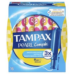 Tampoonid Tampax Compak Pearl Regular, 16 tk hind ja info | Tampoonid, hügieenisidemed ja menstruaalanumad | hansapost.ee