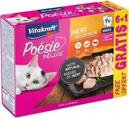 Vitakraft kassitoit Poésie Delice Meat Selection, 6 + 1x85g price and information | Kassikonservid | hansapost.ee