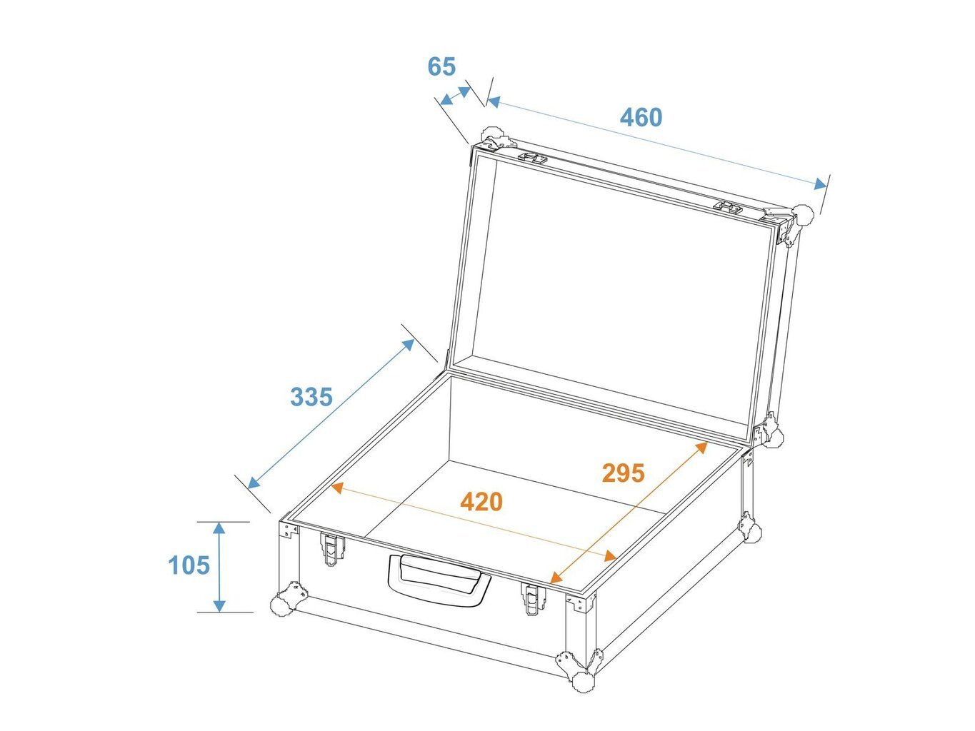 Universaalne kohver Roadinger foam 46x35x17mm punane цена и информация | Muusikainstrumentide tarvikud | hansapost.ee