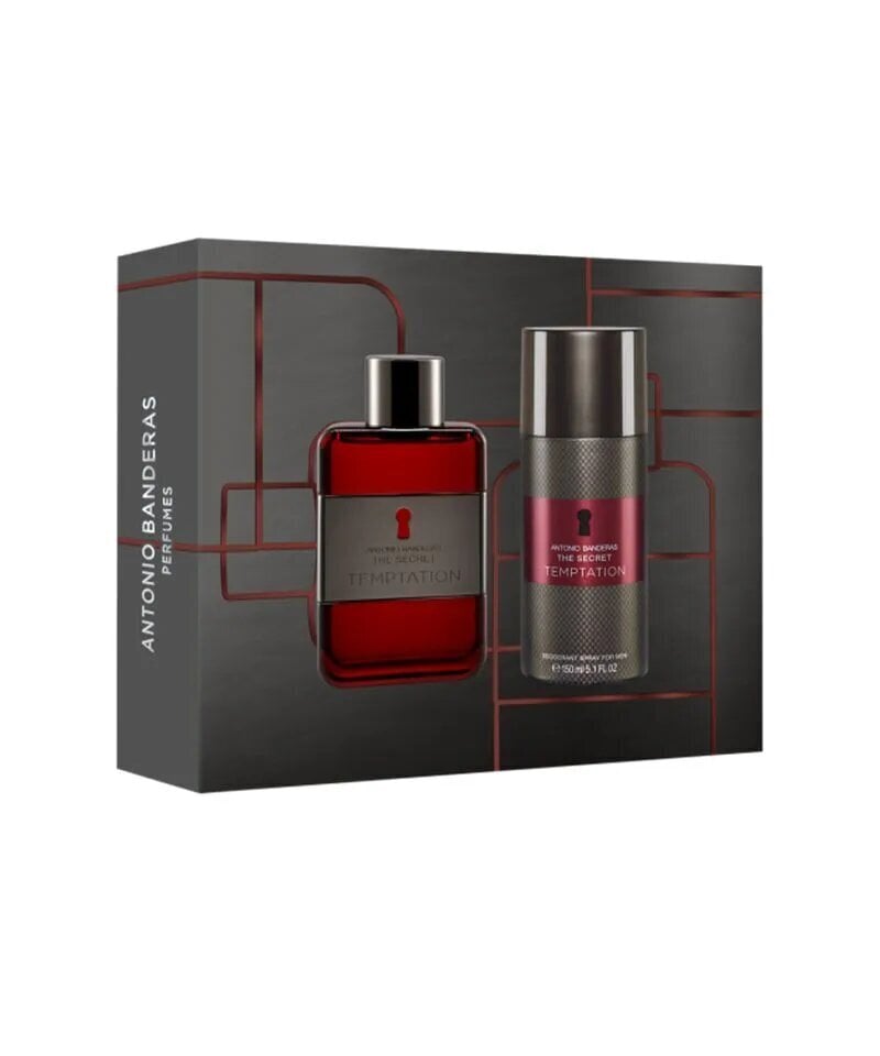 Komplekt Antonio Banderas The Secret Temptation meestele: tualettvesi EDT, 100 ml + deodorant, 150 ml цена и информация | Parfüümid meestele | hansapost.ee